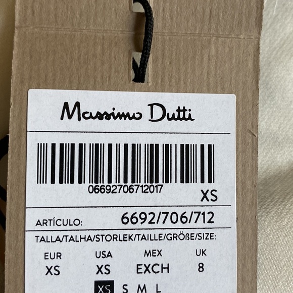 NWT. Massimo Dutti Cream Long Dress With Tie Detail. Size S. - Picture 7 of 10